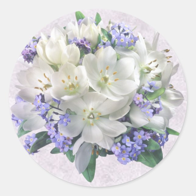 Spring display. Crocuses and Forget-me-not Sticker (Front)