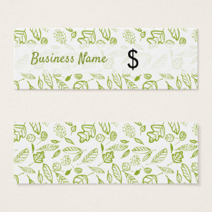 Spring Doodle Fresh Green Leaves Price Tag