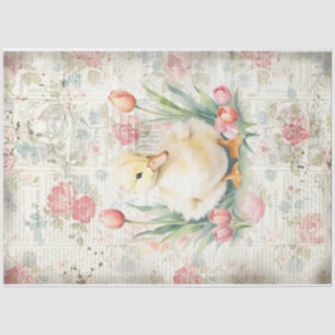 Spring Duckling Floral Art Shabby Chic Decoupage Tissue Paper