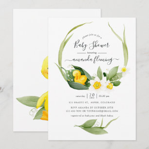 Spring Duckling Lilly of the Valley Baby Shower Invitation