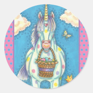 SPRING EASTER BASKET UNICORN, CUTE HORSE STICKERS
