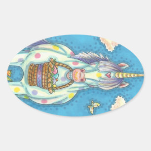 SPRING EASTER BASKET UNICORN, CUTE HORSE STICKERS