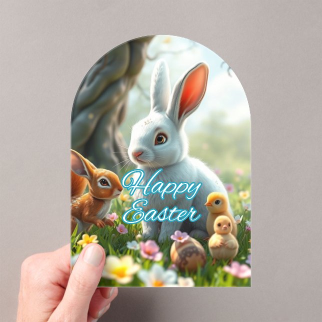 Spring  Easter Bunny Acrylic Invitations (Insitu (Handheld))