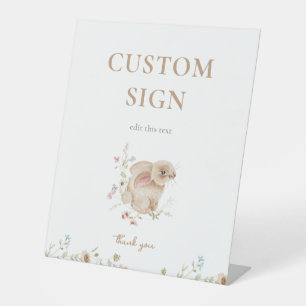 Spring Easter Bunny Baby Shower Custom Sign