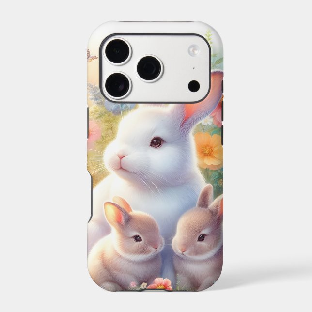 Spring Easter Bunny Family Floral Garden (Back)