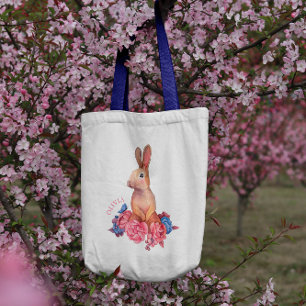 Spring Easter Bunny   Personalised Tote Bag
