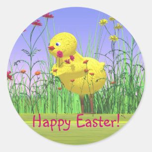 Spring Easter Chicken Classic Round Sticker