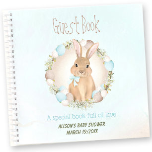 Spring Easter Cute Bunny Baby Shower Guest Book