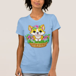 Spring Easter Cute Dog in Flowers T-Shirt