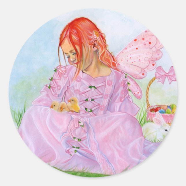 Spring Easter Fairy Bunny  Sticker (Front)