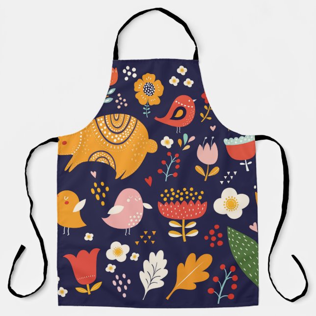 Spring Easter: flowers, bunnies collection Apron (Front)