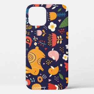 Spring Easter: flowers, bunnies collection iPhone 12 Case