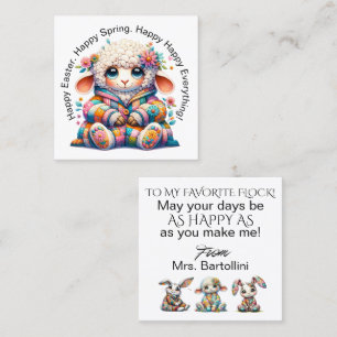 Spring Easter Handout - See Back!  Square Business Card