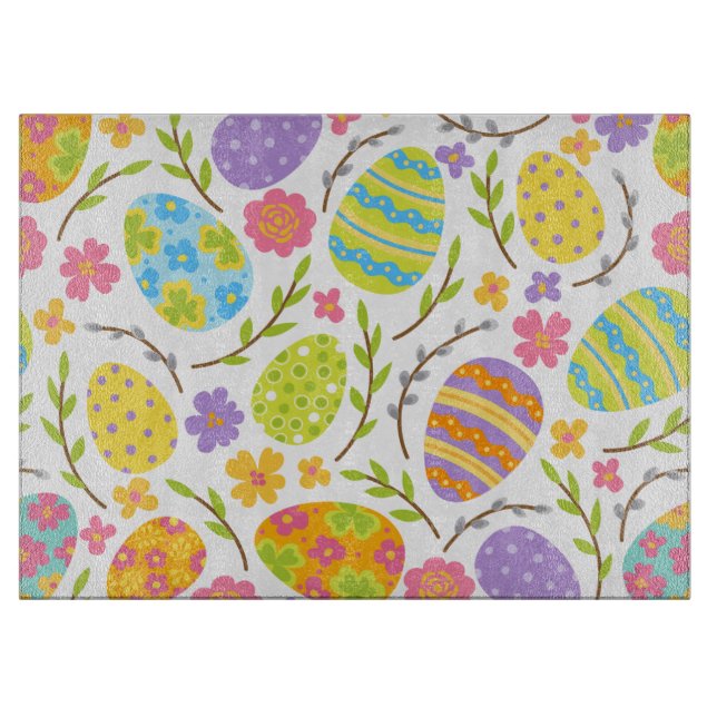 Spring & Easter Holiday Seamless Pattern Gift Cutting Board (Front)