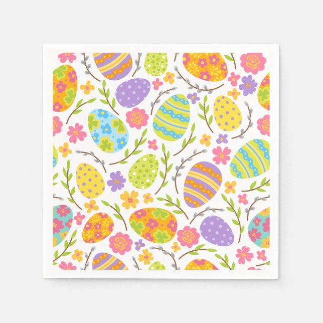 Spring & Easter Holiday Seamless Pattern Gift Napkin (Front)