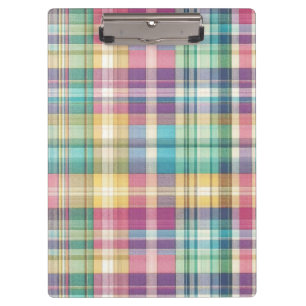Spring/Easter pastel plaid/tartan Clipboard