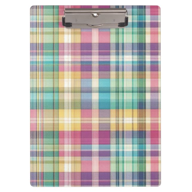 Spring/Easter pastel plaid/tartan  Clipboard (Front)