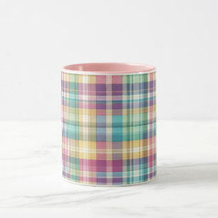 Spring/Easter pastel plaid/tartan Mug