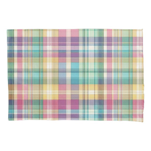 Spring/Easter pastel plaid/tartan  Pillowcase (Front)