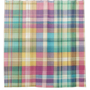 Spring/Easter pastel plaid/tartan  Shower Curtain