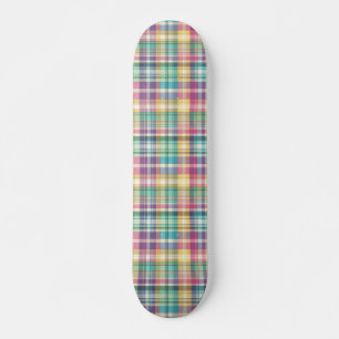 Spring/Easter pastel plaid/tartan  Skateboard