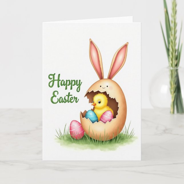 Spring Egg Hatchling Hello Card (Front)