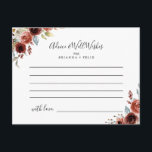 Spring Elegant Floral Wedding Advice Card<br><div class="desc">This spring elegant floral wedding advice card is perfect for a simple wedding. The design features Pink, blush, red, blue and burgundy hand-painted beautiful flowers coupled with green foliage. These cards are perfect for a wedding, bridal shower, baby shower, graduation party & more. Personalise the cards with the names of...</div>