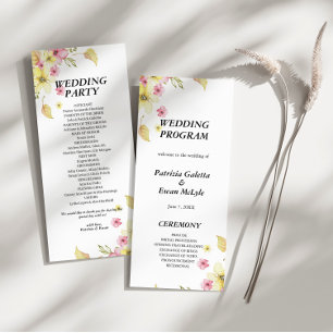Spring Elegant floral Wedding Flat program  Programme