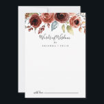 Spring Elegant Floral Wedding Words of Wisdom Advice Card<br><div class="desc">This spring elegant floral wedding words of wisdom advice card is perfect for a simple wedding. The design features Pink, blush, red, blue and burgundy hand-painted beautiful flowers coupled with green foliage. These cards are perfect for a wedding, bridal shower, baby shower, graduation party & more. Personalise the cards with...</div>