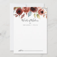Spring Elegant Floral Wedding Words of Wisdom