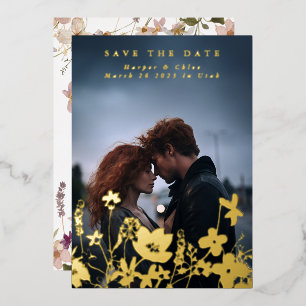 Spring Elegant Wildflower Boho Photo Save The Date