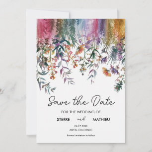 Spring Elegant Wildflowers Save The Date