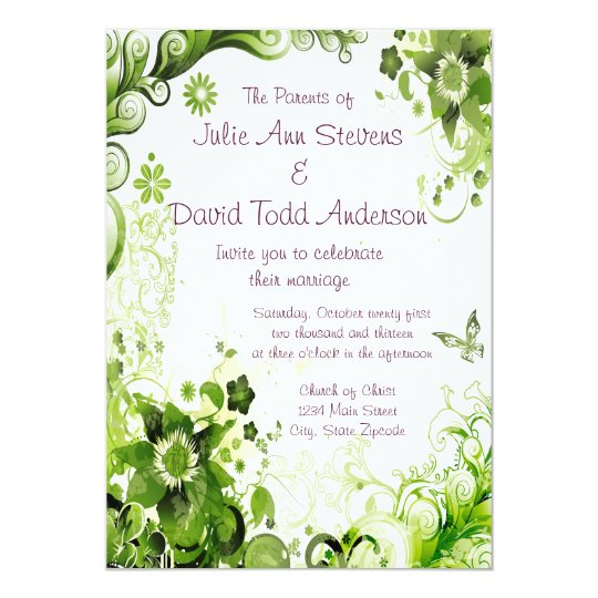 Emerald Green And Gold Wedding Invitation Set Modern Wedding Etsy