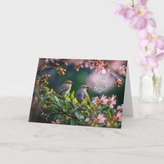 Spring Equinox Birds and Blossoms Flowers Card