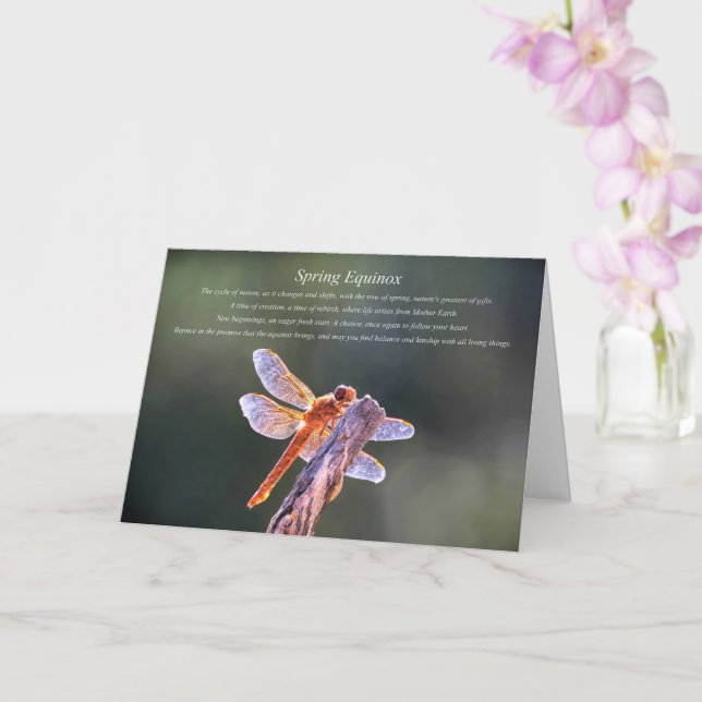 Spring Equinox with Dragonfly and Blessing Card (Orchid)