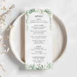 Spring Eucalyptus Greenery Wedding Flat Menu<br><div class="desc">This spring eucalyptus greenery wedding flat menu is perfect for a modern wedding celebration. The design features watercolor hand-painted eucalyptus green foliage,  inspiring natural beauty.</div>