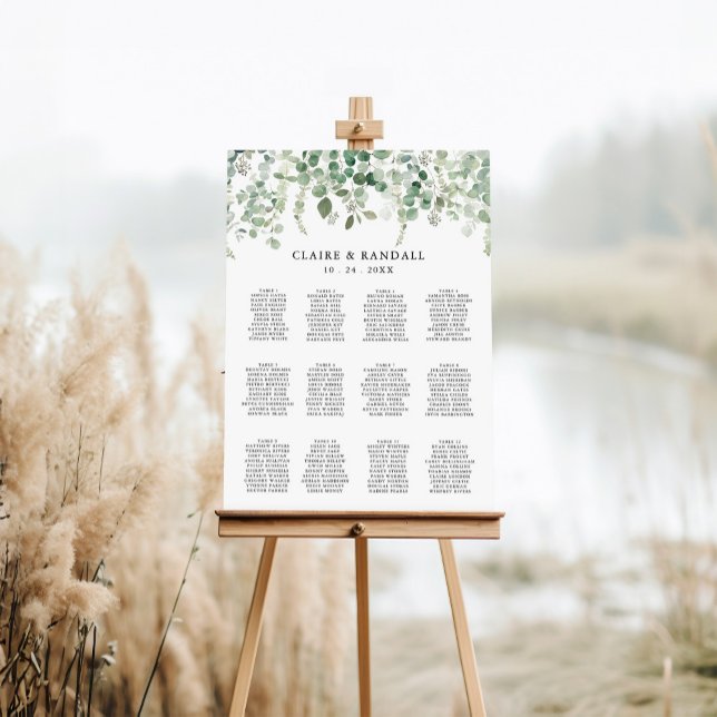 Spring Eucalyptus Greenery Wedding Seating Chart (Creator Uploaded)