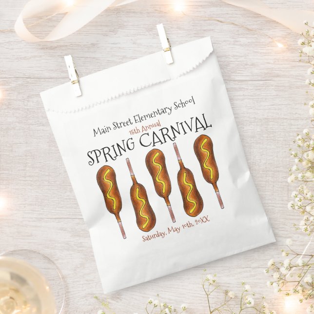 Spring Fair Carnival Festival Corn Dog Corndog Favour Bags (Clipped)