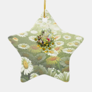 Spring fairies ceramic tree decoration