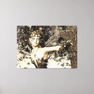 Spring Fairy Woodland Vintage Photo Fantasy Art Canvas Print