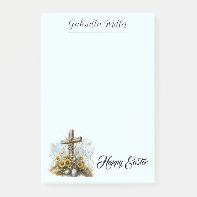 Spring Faith & Floral Easter Greeting Post-it Notes (Front)