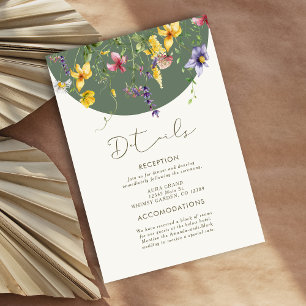 Spring Fall Boho Wildflower Bloom Whimsical Enclosure Card