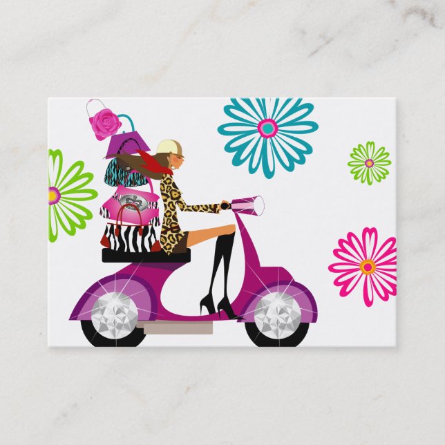 Spring Fashion Handbags Retro Daisy Flowers Business Card (Front)