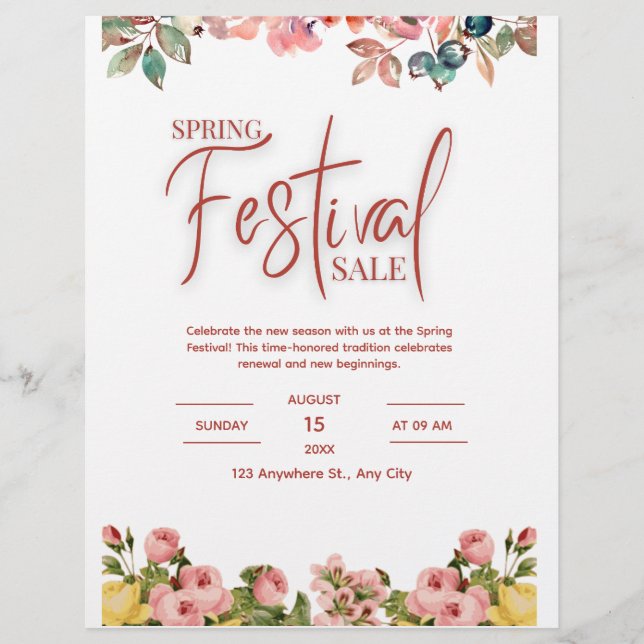 Spring Festival Flyer, Spring Party Flyer, Spring  Flyer (Front)