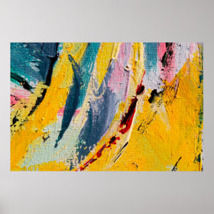 Spring Festival. Multicolored texture painting. Ab Poster