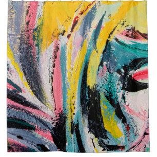 Spring Festival. Multicolored texture painting. Ab Shower Curtain