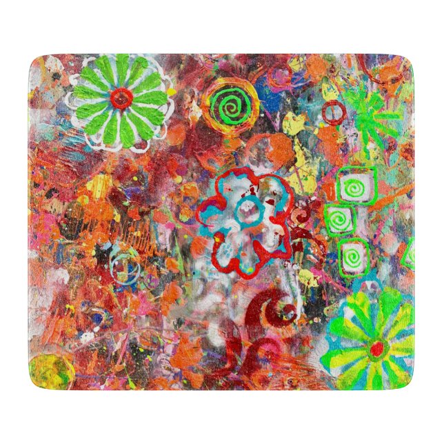 Spring Fever Deco Glass Cutting Board (Front)