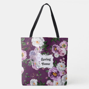 Spring Fever Purple Floral Fashion Tote Bag