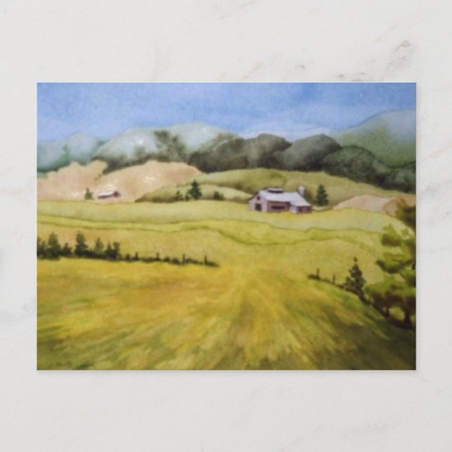"Spring Fields" Country Roads Postcard (Front)