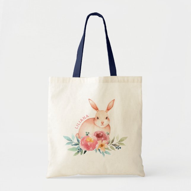 Spring Fling Easter Bunny | Personalised Tote Bag (Front)